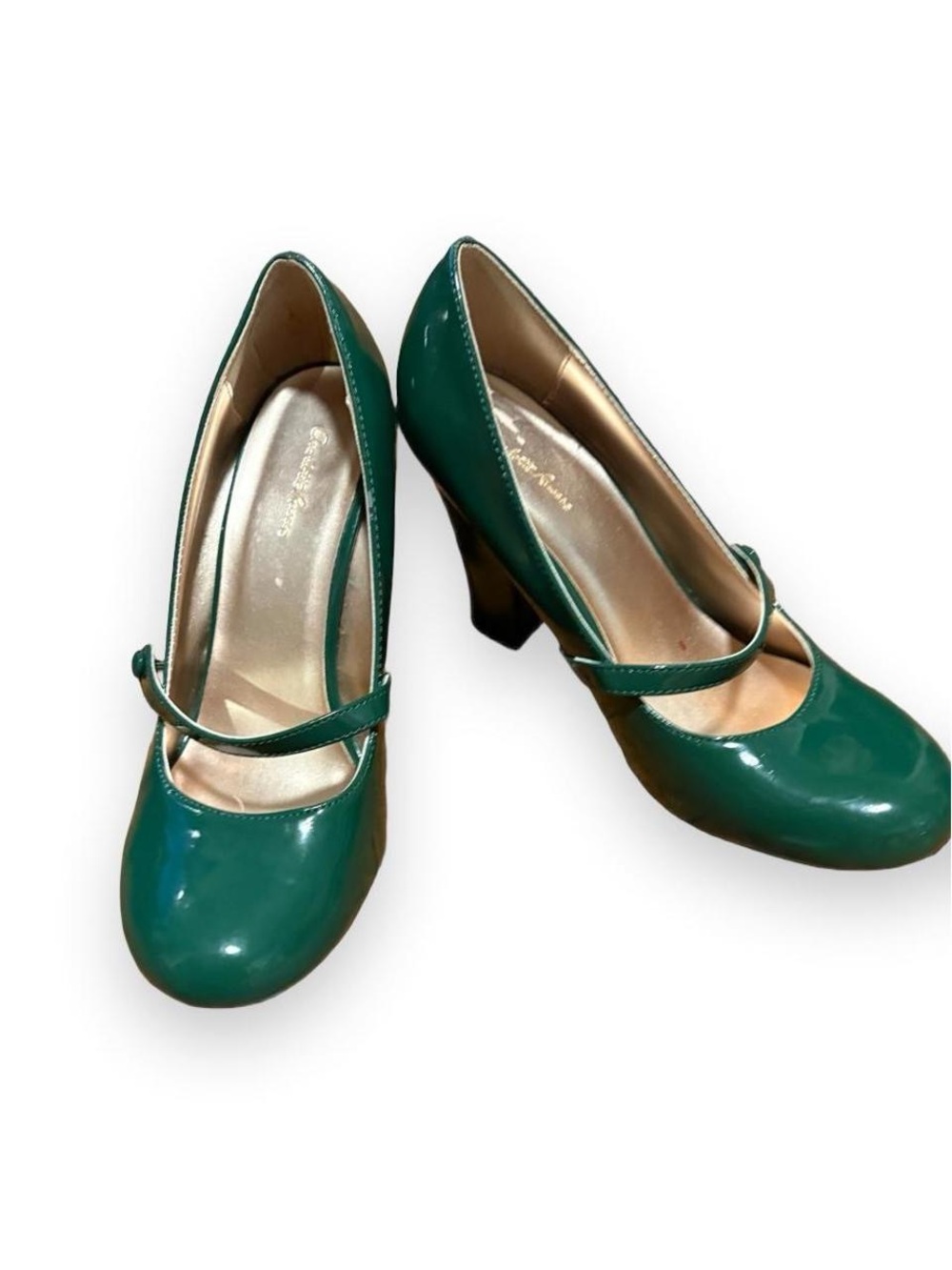 Vintage Y2K Charlotte Russe fun green patent leather heels 8